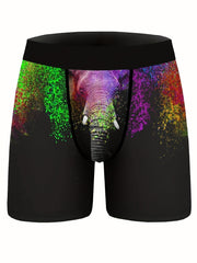 Men's Elephant 3D Print Swim Pansts Comfortable High Stretch Shorts