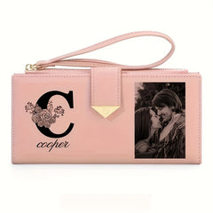 Personalized Women's Clutch Wallet with Snap Closure