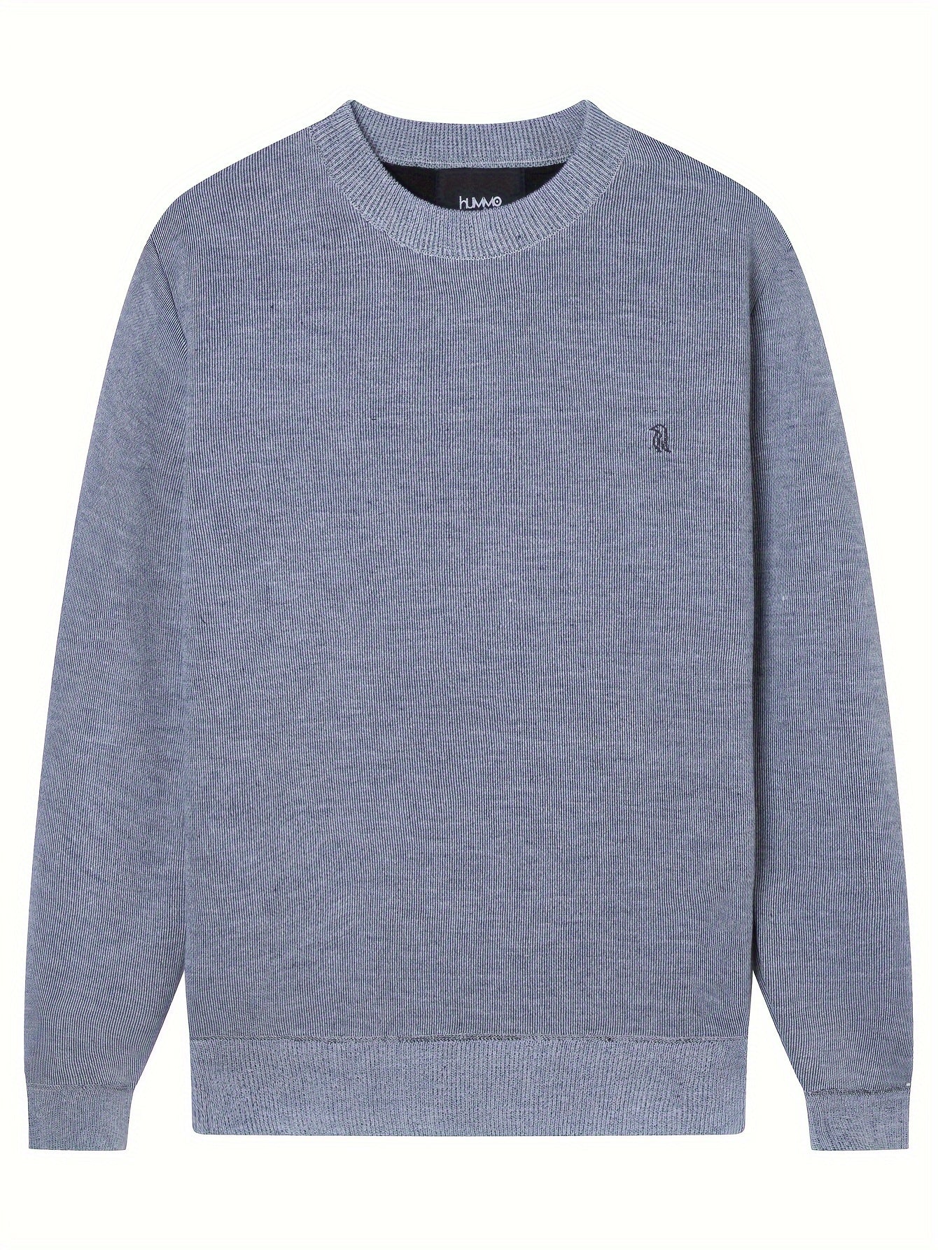 Men's Stretch Thermal Round Neck Sweater for Autumn Winter
