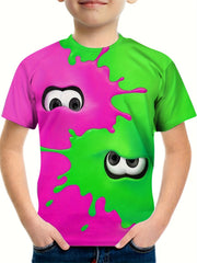 Boy's Funny Cartoon Pattern T shirt for Summer