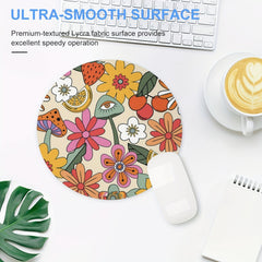 Small Flower Bush Gaming Mouse Pad Round Non-slip Rubber Mat