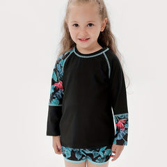 2pcs Girls Digital Graphic Swimsuit Summer Kids Clothes