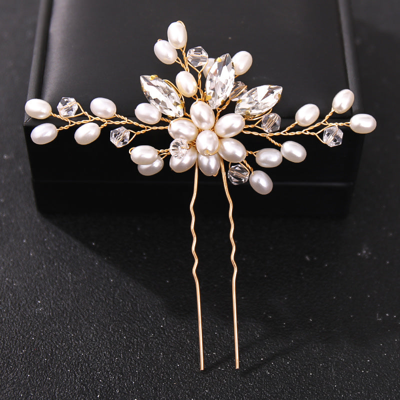Wedding Bridal Hair Comb Crystal Faux Pearl Rhinestone Hairpin