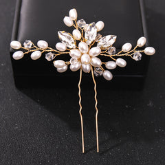 Wedding Bridal Hair Comb Crystal Faux Pearl Rhinestone Hairpin