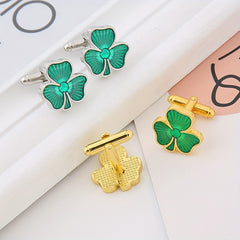 Clover Lacquered Cufflinks French Men's Shirts Cuff Nails