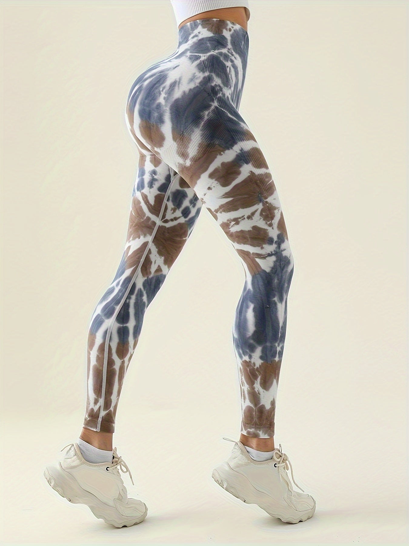 Tie Dye Print Running Workout Leggings Slim Fitness Yoga Pants