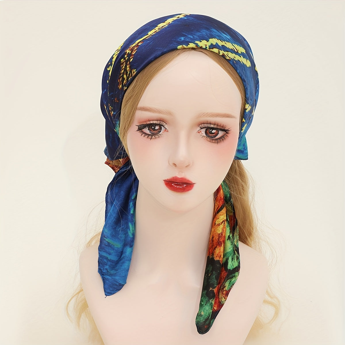 Vintage Starry Sky Print Bandana Silk Scarf Classic Head Wrap Turban