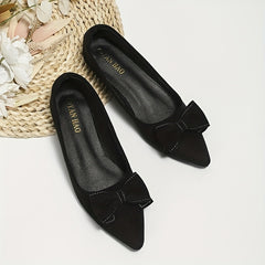 Women's Bowknot Ballet Flats Soft Sole Slip On Shoes