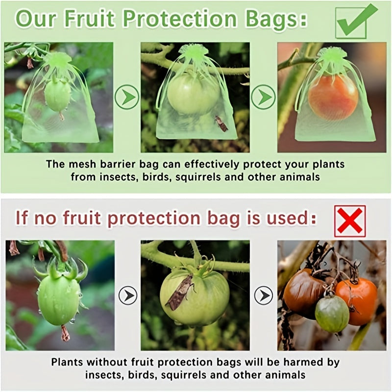 30pcs Reusable Garden Mesh Barrier Bag Tree Protection Mesh Bag
