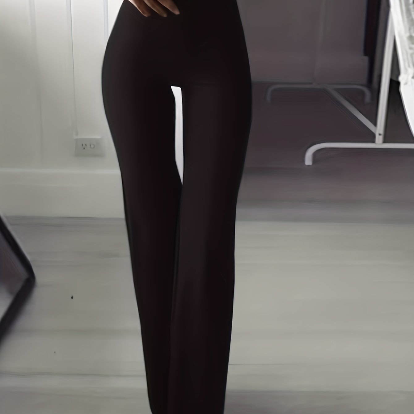 Elastic Waist Flared Leg Pants for Women