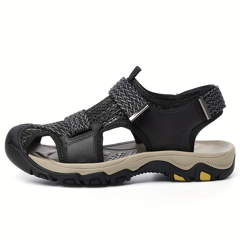 Men's Lightweight Non Slip Hook And Loop Sandals Quick Drying Comfy Beach Shoes