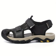Men's Lightweight Non Slip Hook And Loop Sandals Quick Drying Comfy Beach Shoes