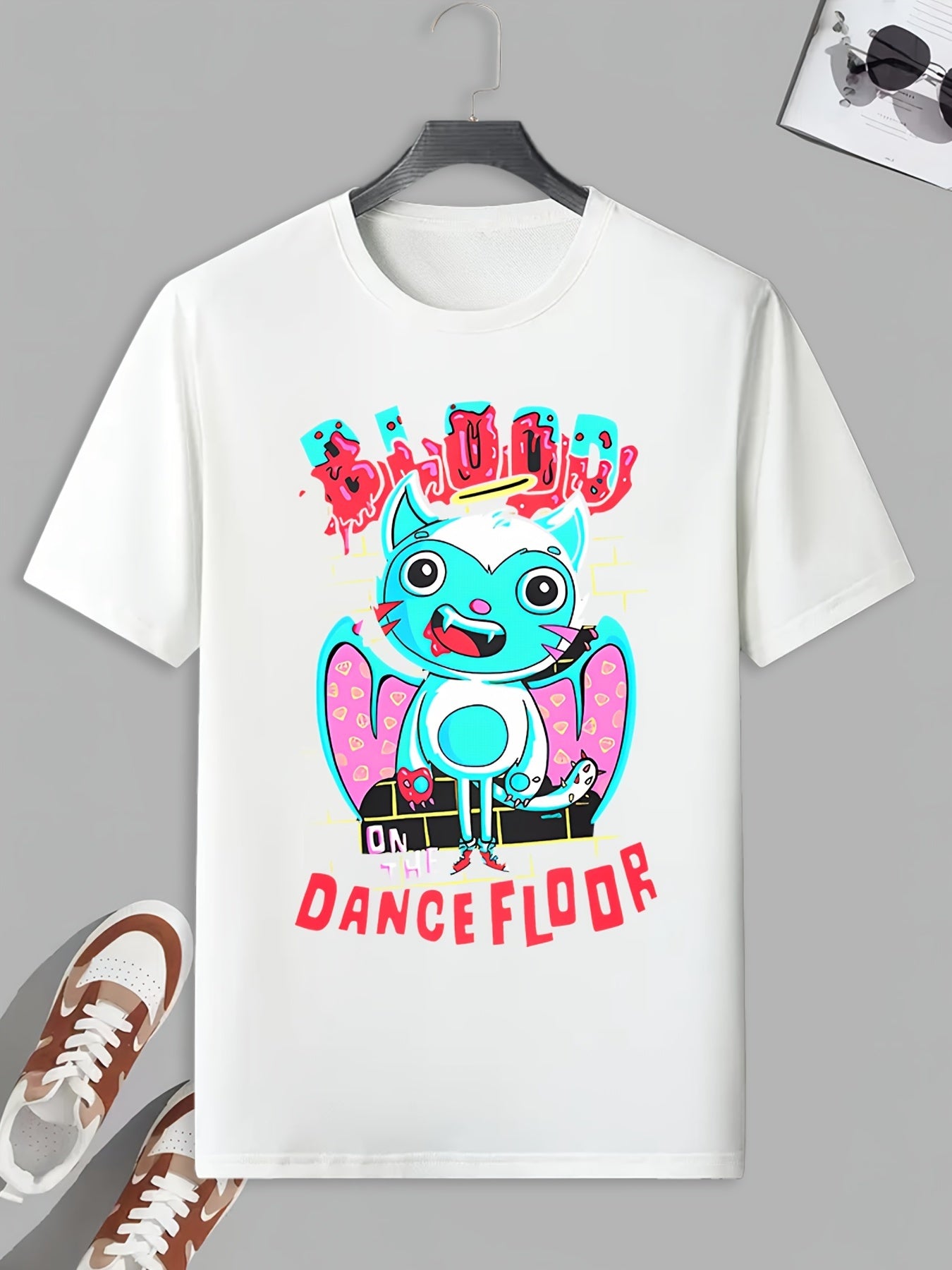 Men's Dance Floor Print T shirt Active Slightly Stretch Breathable Tee