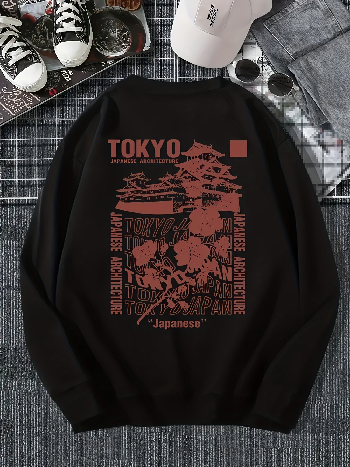 Men's Round Neck Sweatshirt Long Sleeve Casual Top