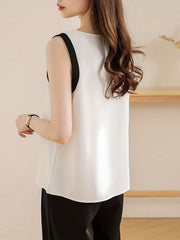Colorblock Tank Top Crew Neck Sleeveless