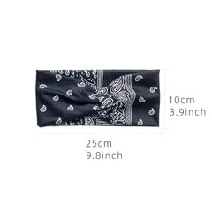 Paisley Boho Headband Wide Sweatbands Hair Accessories Stretch Headband