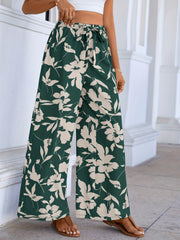 Floral Print Wide Leg Pants High Waist Summer Pants Women's Clothing