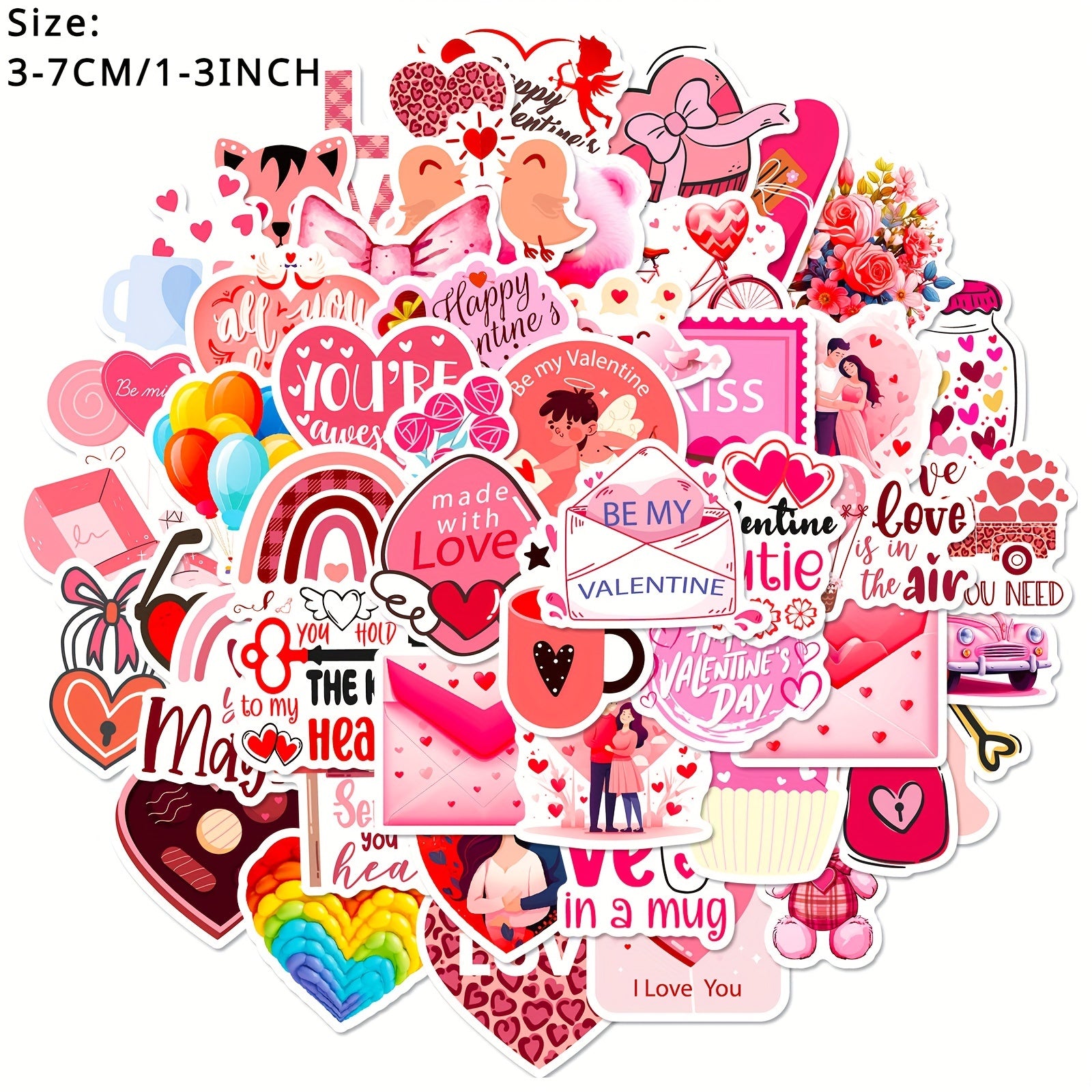 50pcs Love Series Phone Case Graffiti Stickers Waterproof DIY Stickers