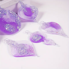 12Pcs Christmas Resin Ornament Molds Set - Xmas Pendant Silicone Mold