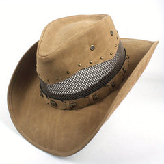 Leather Cowboy Hat Unisex Western Fedora Sombrero Hombre Caps