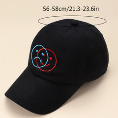 Men's Happy Face Embroidered Baseball Cap