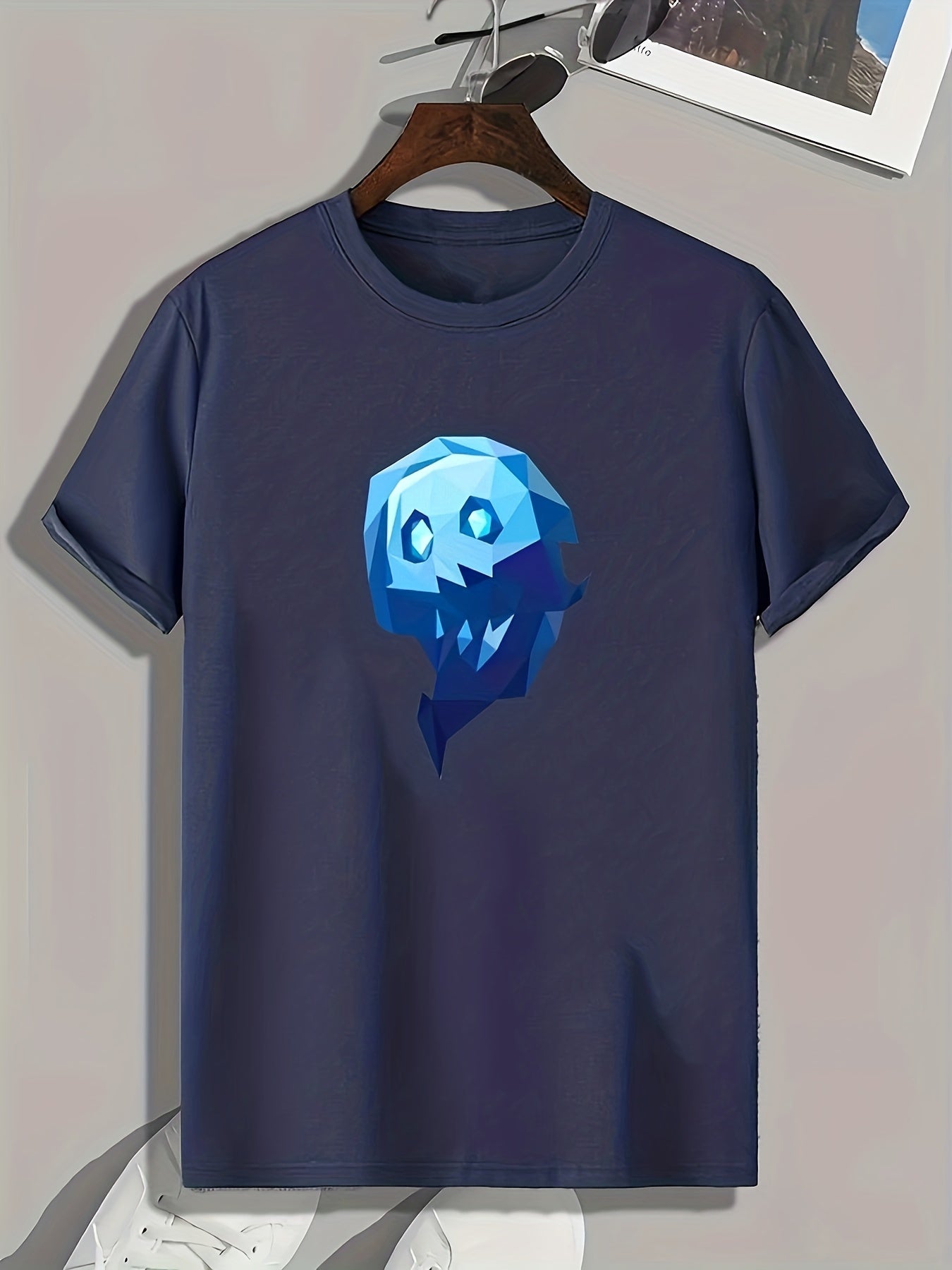 Spooky Pattern Print Men's Graphic T-shirt for Summer