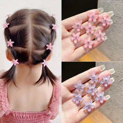 10pcs Girls Flower Hairpins Colorful Hair Clips