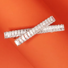 Crystal Hairpin Barrette Bridal Rhinestone Hair Clips Ponytail Holder