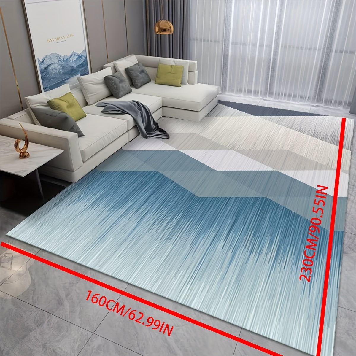 Modern Area Rug for Living Room Soft Polyester Fiber Carpet