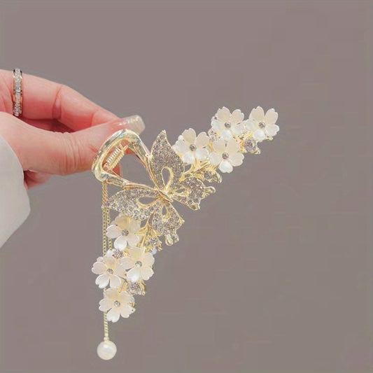 Large Shark Claw Rhinestone Hair Claw Ponytail Holder