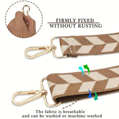 Geometric Pattern Shoulder Bag Strap - Adjustable Replacement
