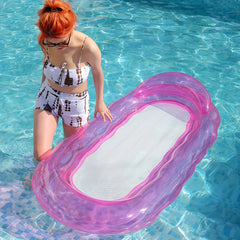 Inflatable Water Hammock with Backrest and Net