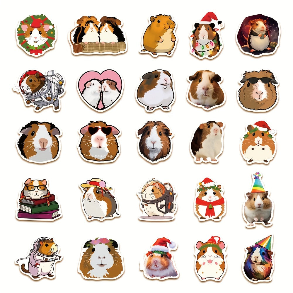 50pcs Guinea Pig Stickers for Mobile Laptop Water Cup Skateboard