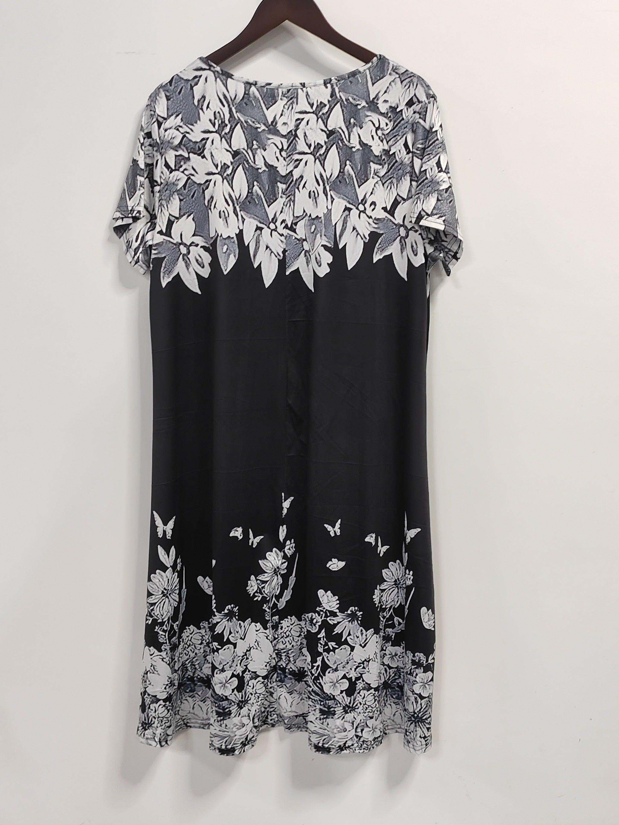 Floral Print V Neck Dress for Women Plus Size