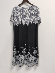 Floral Print V Neck Dress for Women Plus Size
