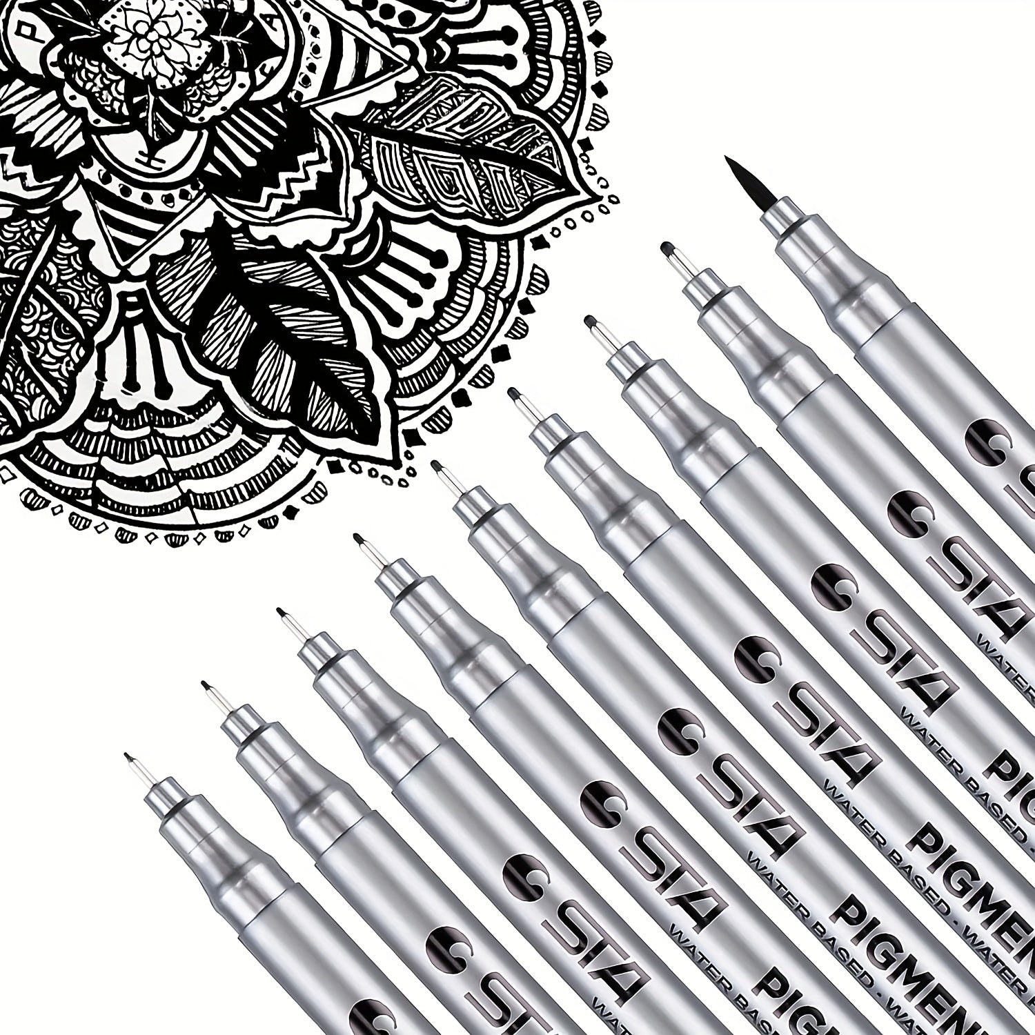 9pcs Micro Pen Fineliner Ink Pens for Sketching Manga Artist Illustration