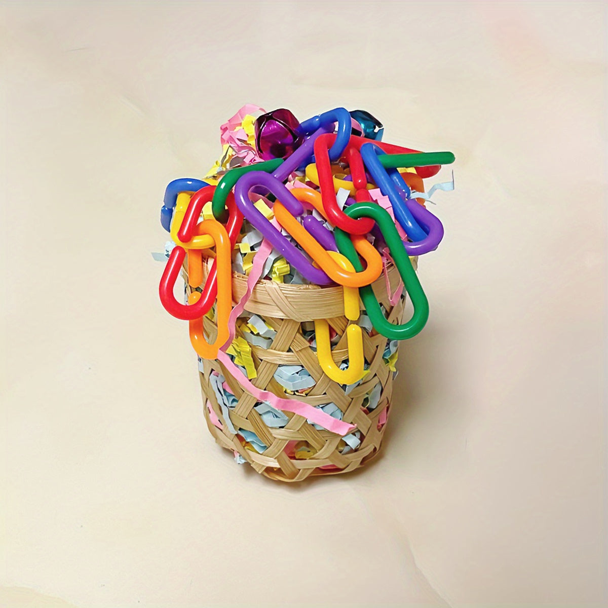 Colorful Parrot Toy Swing Chewing Toys Basket