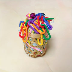 Colorful Parrot Toy Swing Chewing Toys Basket