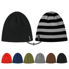 Zowya Reversible Kids Beanie Hat - Striped & Solid Colors