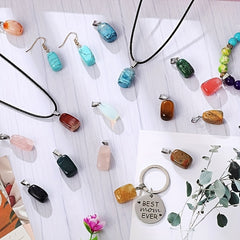 50Pcs Random Colors Crystal Stone Beads Pendants Charms For Jewelry Making
