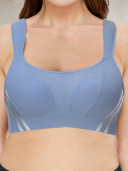Striped Racer Back Tank Bra Adjustable Straps