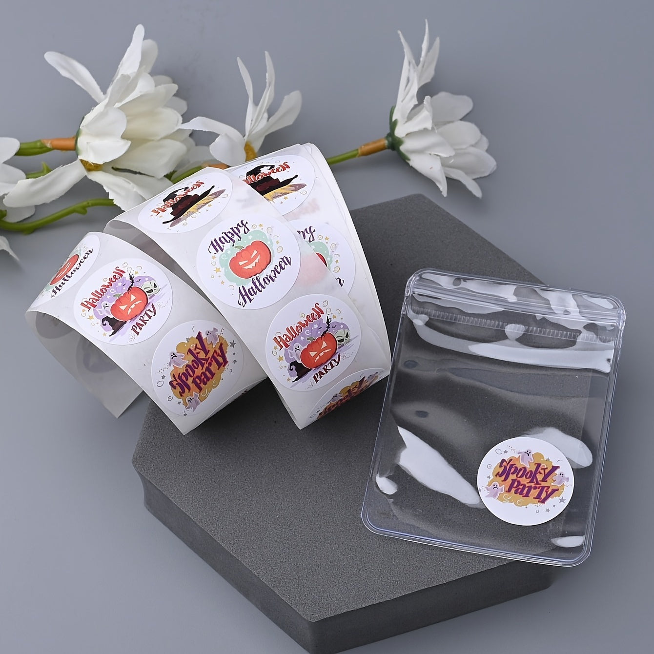 500pcs Halloween Pumpkin Stickers Gift Cartoon Pattern Greeting Cards
