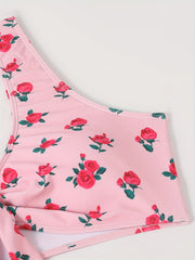 Floral Print Bikini & Cover Up Skirt Set
