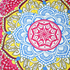 Lotus Figure Yoga Mat & Beach Towel in Yellow & Turquoise