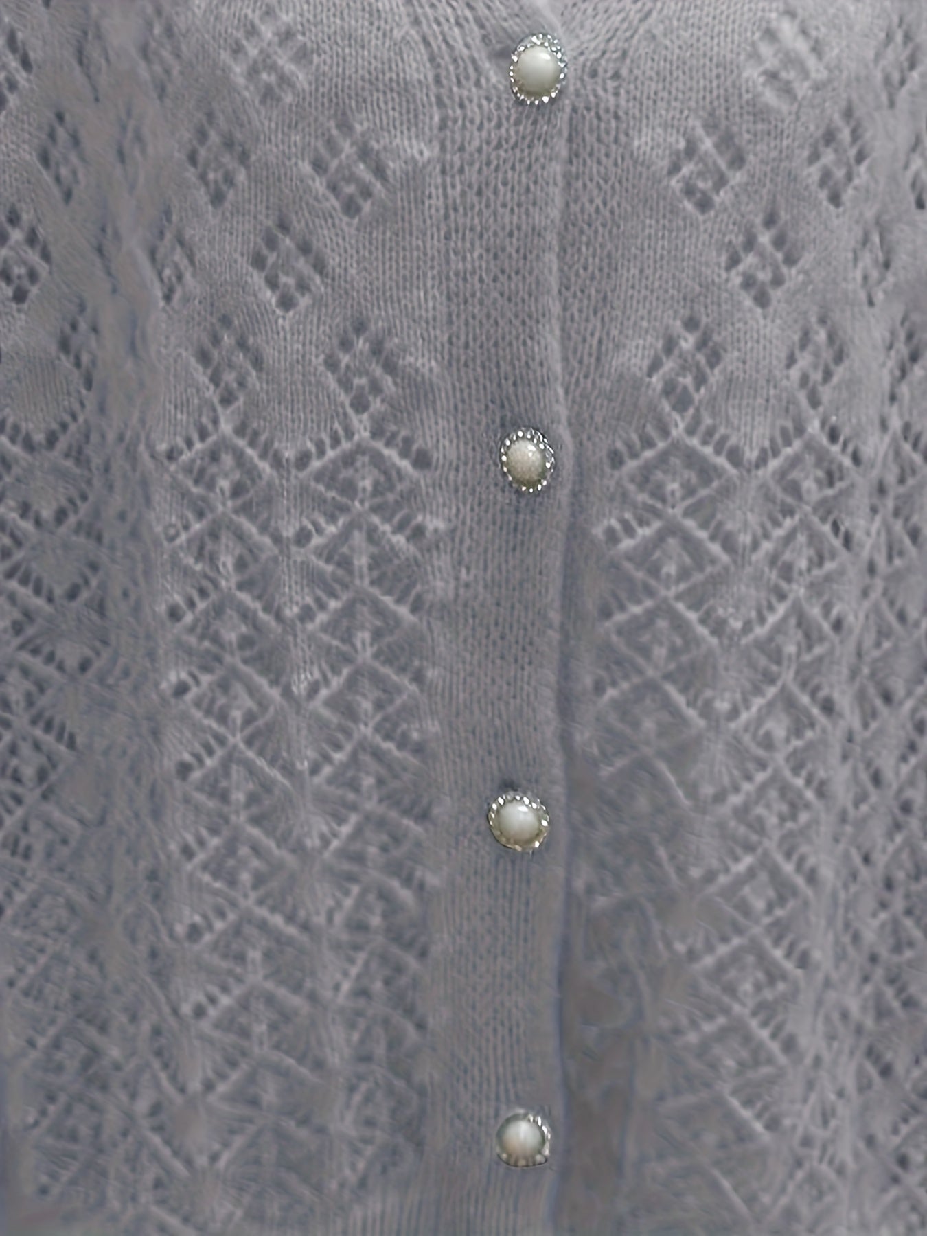 Casual Cardigan Women's Plus Solid Hollow Out Long Sleeve