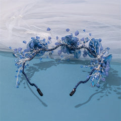 Girl's Vintage Flower Headband with Crystal Beads