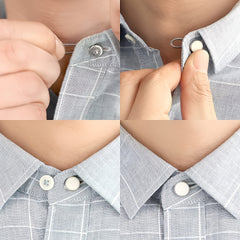 10pcs Metal Collar Buttons Extenders Elastic Neck Extender Wonder Button