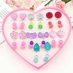 7 Pairs Acrylic Pendant Ear Clip Earrings No Piercing for Girls