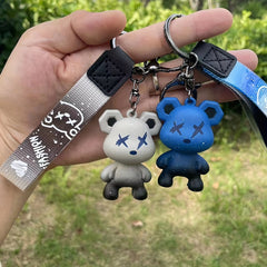 Cartoon Bear Keychain Gradient Star Design Gift Bag Doll Doll Key Chain