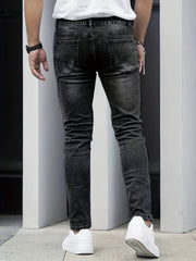 Men's Slim Fit Distressed Stretch Denim Jeans